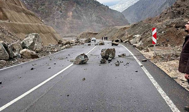 Artvin-Şavşat Karayolu'nda heyelan