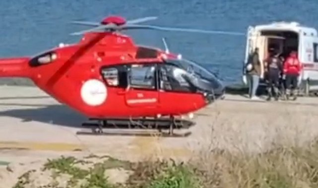 Avşa Adası'nda rahatsızlanan vatandaş ambulans helikopterle sevk edildi