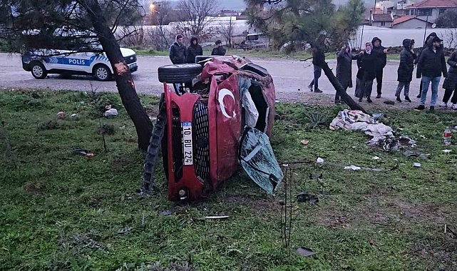 Balıkesir Çevre Yolu'nda takla atan otomobil yan yattı: 2 yaralı