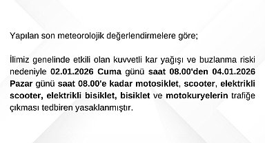 Bartın'da motosikletlerin trafiğe çıkışı yasaklandı