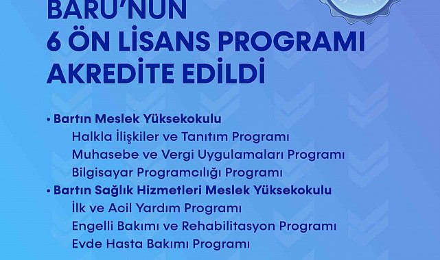 BARÜ'nün 6 ön lisans programı akredite edildi
