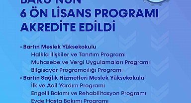 BARÜ'nün 6 ön lisans programı akredite edildi