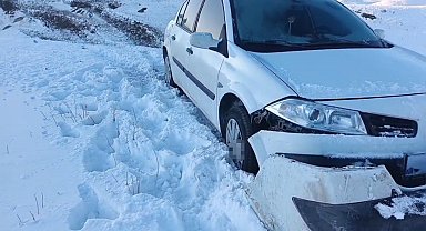 Başkale'de otomobil şarampole düştü