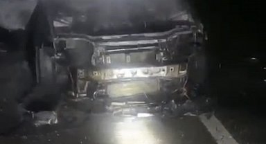 Batman-Diyarbakır karayolunda araç yangını