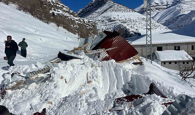 Beytüşşebap'ta çığ altında kalan ev ve araba çıkartıldı