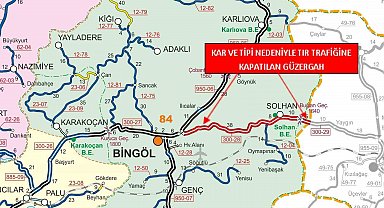 Bingöl-Muş karayolu tır trafiğine kapatıldı