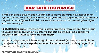 Bingöl'de eğitime 1 gün ara verildi