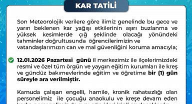 Bingöl'de eğitime 1 gün ara