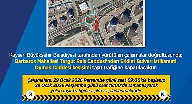 Büyükşehirden sürücülere 'yol çalışması' uyarısı