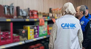 Canik zabıtasından marketlere denetim