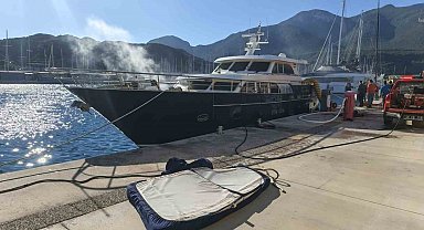 Datça'daki bir marinadaki motoryat yangını paniğe neden oldu