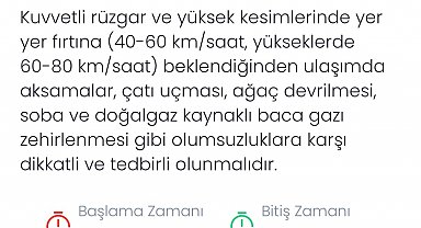 Denizli için kuvvetli rüzgar ve fırtına uyarısı verildi