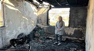 Depremde eşini ve evladını kaybeden kadın, ikinci kez felaketi yaşadığı yangında tüm birikimini ve yuvasını kaybetti