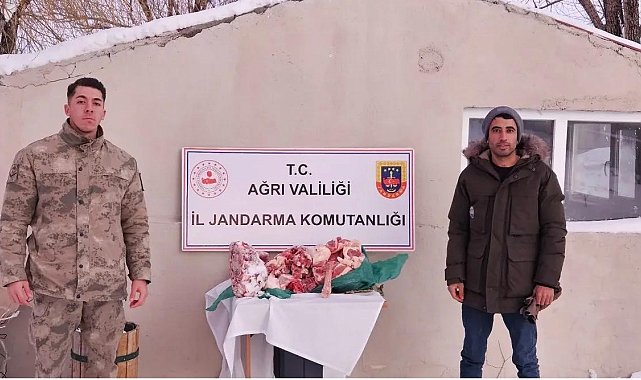 Diyadin'de uygunsuz şartlarda taşınan etlere el konuldu