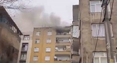 Diyarbakır'da 7 katlı apartmanda korkutan yangın
