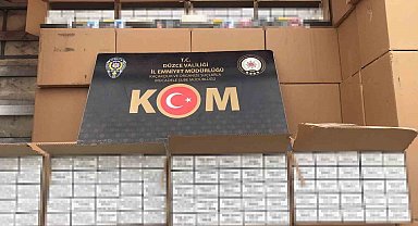 Düzce'de 1 milyon 288 bin 920 adet makaron ele geçirildi