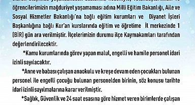 Elazığ'da eğitim-öğretime 1 gün ara verildi