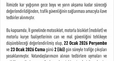 Elazığ'da motosiklet, mobilet ve motorlu kuryelerin trafiğe çıkışları yasaklandı