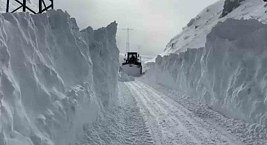 Eleşkirt'te çığ düşen Hayrangöl Köyü yolu ulaşıma açıldı