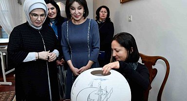 Emine Erdoğan ile Özbekistan Cumhurbaşkanı'nın eşi Ziroat Mirziyoyeva Ankara Palas'ı ziyaret etti