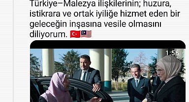 Emine Erdoğan, Malezya Başbakanı'nın eşi Wan Azizah İsmail ile programlarına ilişkin video paylaştı
