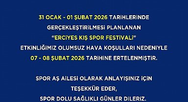 Erciyes Kış Spor Festivali'ne olumsuz hava engeli