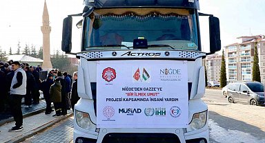 Gazze için tek yürek olan Niğde'den yardım tırı yola çıktı