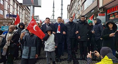 Güneysu'dan Galata'ya destek yürüyüşü