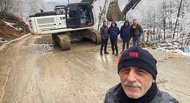 Heyelan nedeniyle kapanan yol onarıldı