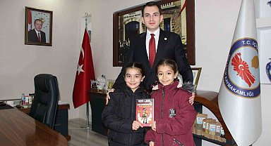 Hicarcıklı minikler Kaymakam Atam'ı kitap okuma etkinliğine davet etti