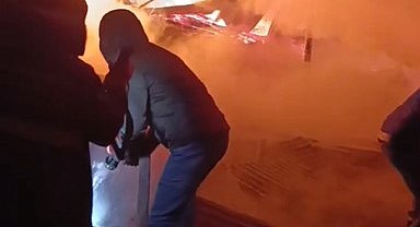 Hizan'da dipçik üretim atölyesinde yangın