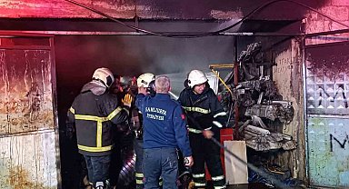 İş yerindeki yangına itfaiye müdahale etti