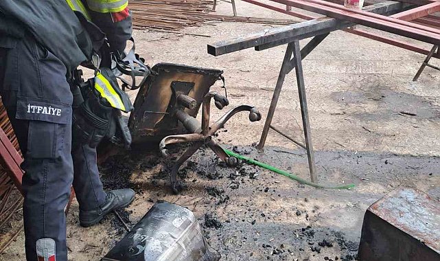 Isınmak için kovaya atılan tiner patladı, itfaiyenin hızlı müdahalesi faciayı önledi