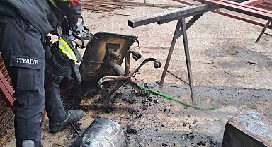 Isınmak için kovaya atılan tiner patladı, itfaiyenin hızlı müdahalesi faciayı önledi