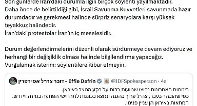 İsrail ordusundan İran açıklaması: "Sürpriz senaryolara karşı yüksek teyakkuz halindeyiz"