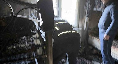 İzinli itfaiyeci yangına müdahale etti