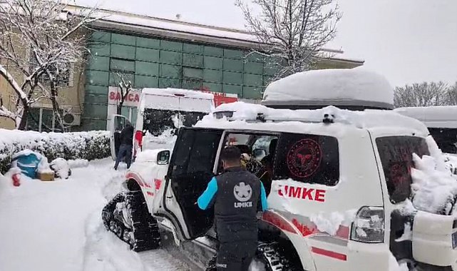 Kar nedeniyle diyaliz merkezine gidemeyen yaşlı kadının imdadına UMKE yetişti