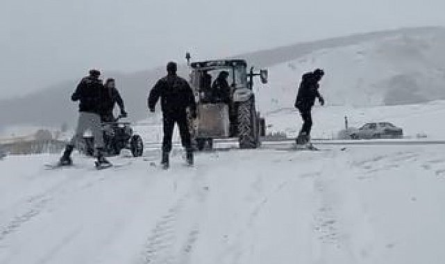 Kar yağışı sonra eğlenceli anlar