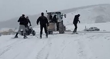 Kar yağışı sonra eğlenceli anlar