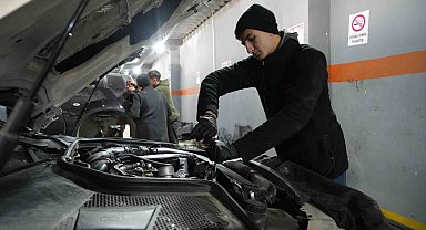 Kar yağışı sonrası kışlık araç bakım yoğunluğu arttı