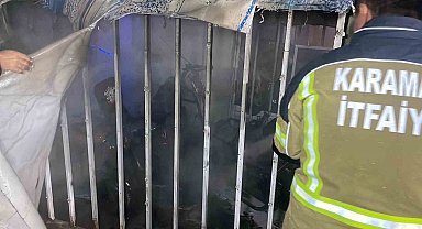 Karaman'da şarja bırakılan elektrikli bisikletler yandı