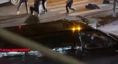 Kavga esnasında yola savrulan çocuk yürekleri ağza getirdi