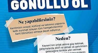 Kayseri Kent Konseyi'nde Kent Gönüllüleri Başvuruları başladı