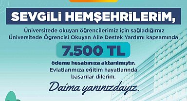 Kayseri'de 22 milyon TL'lik destek ödemeleri öğrencilerin hesaplarına aktarıldı