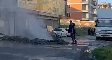 Kazı sırasında delinen doğal gaz borusu nedeniyle faciadan dönüldü