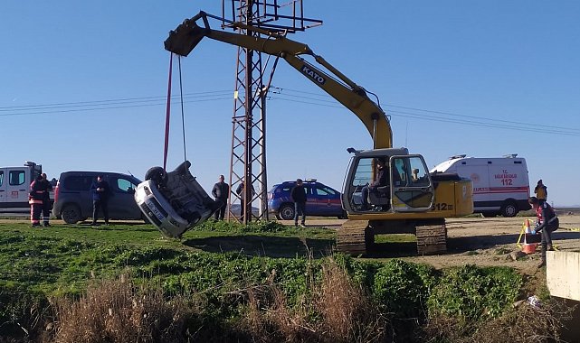 Keşan'da sulama kanalına düşen otomobilin sürücüsü hayatını kaybetti