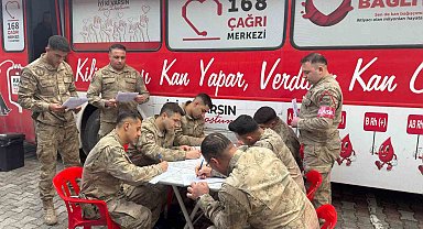 Kilis'te jandarmadan Kızılay'ın kan bağışı kampanyasına destek