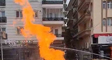 Kırıkkale'de doğal gaz boru hattı patladı, alevler metrelerce yükseldi