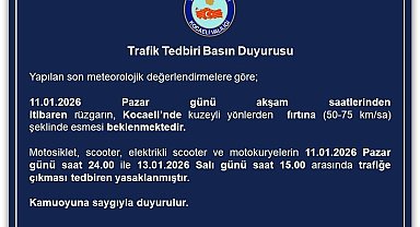 Kocaeli'de motosiklet, scooter ve motokuryelerin trafiğe çıkışı yasaklandı