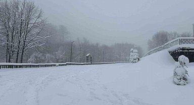 Kocaeli'nin yüksek kesimlerine lapa lapa kar yağıyor